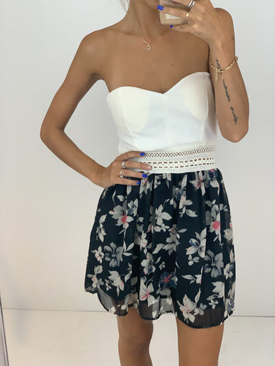 VESTIDO GASA CREPE COMBINADO (V716)